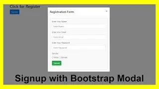Signup with Bootstrap Modal using jQuery AJAX in PHP & MySQL with Source Code