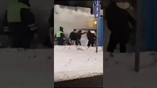 Московский транспорт маршрут Е30 автобус. быстро среагировали, молодцы.