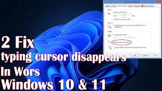 While Typing Cursor Disappears In Word Documents On Windows PC - 2 Fix How To