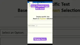How to automatically populate text field in fillable form using Ms Word 
