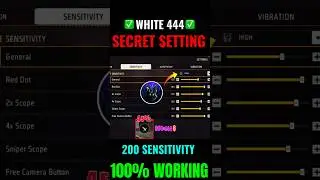 White 444 Secret Sensitivity Setting || All Gun Auto Headshot Sensitivity Settings In Free Fire 2025