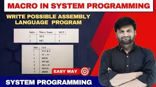 Write Possible Assembly language program | Macro in System Programming| MNT | MDT