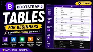 Bootstrap Tables Tutorial for Beginners | table, striped, bordered & hover | Bootstrap 5