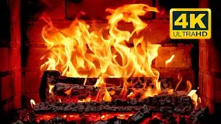 🔥 Cozy Night by the Fireplace 4K. Fireplace with Burning Logs and Fire Sounds (NO Music)