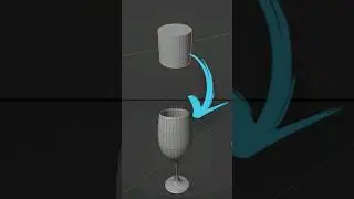 Blender timelapse 3D modeling, how to make a wine glass. 