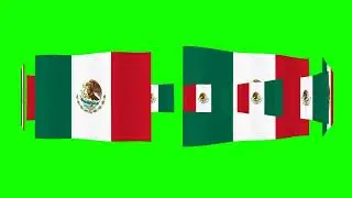 Mexico Flag green screen video - Mexican Falg green effect