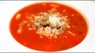 Томатный Суп с Фасолью за 15 МИНУТ! Очень БЫСТРЫЙ и ВКУСНЫЙ Рецепт Томатного СУПА