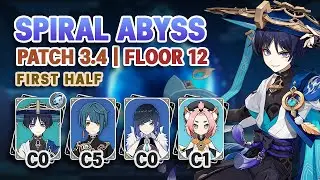 C0 Wanderer Freeze | Genshin Impact 3.4 Spiral Abyss Floor 12 First Half