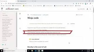 javascript.info The Modern JavaScript Tutorial 3.4 Ninja Code