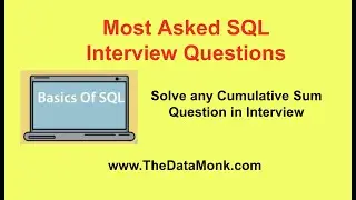 Cumulative sum in SQL - Hindi Tutorial | Solve any cumulative sum question in interview