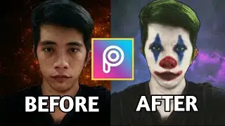 PicsArt Joker Make up tutorial | How to make up joker face using Picsart app