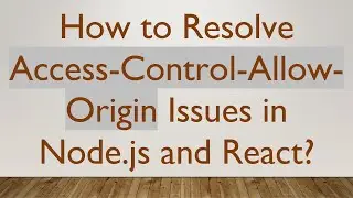 How to Resolve Access-Control-Allow-Origin Issues in Node.js and React?