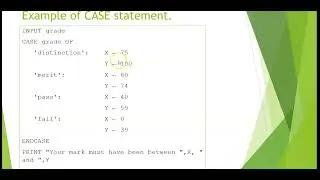 (4) The CASE Statement