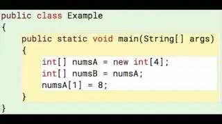 Java Arrays 4: Modify an int array referenced by two variables