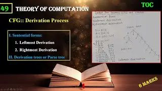 Context Free Grammar: Derivation Process # Theory of Computation |TOC | Lect49