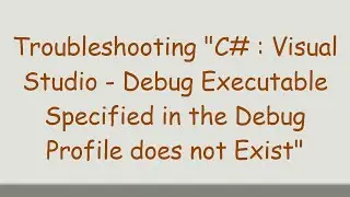 Troubleshooting C# Visual Studio - Debug Executable Specified in the Debug Profile does not Exist