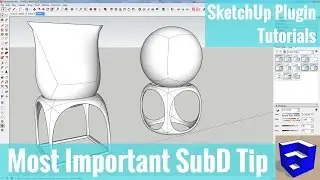 SubD for organic modeling in SketchUp - Using the Crease Tool