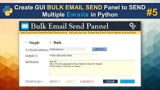 How to send Multiple Emails in Python | GUI Tkinter  Part5  