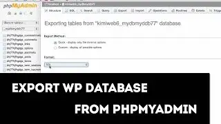 How I Export WordPress Database from phpMyAdmin