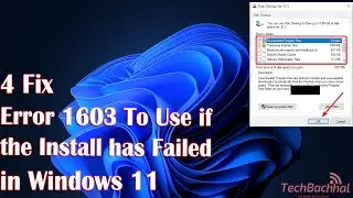 5 Fix Error 1603 to use if the Install has Failed Windows 11