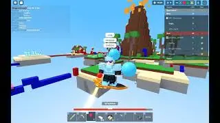 My friend got a hover board in roblox bedwars lucky block