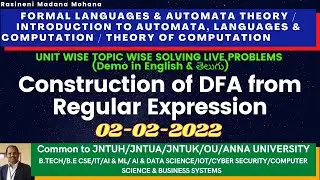 Formal Languages & Automata Theory | Problem-6. Construction of DFA from Regular Expression
