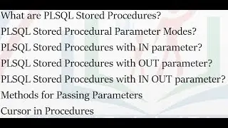 Tutorial 8:  PLSQL Procedure