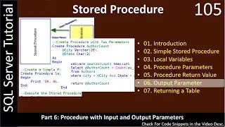 Stored Procedure | Part 6 - Procedure with Output Parameter | SSMS TSQL Tutorial 