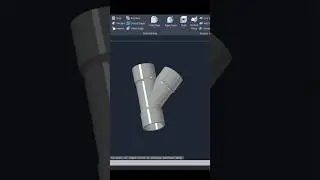 Y Tee Pipe Fitting in AutoCAD 3D 