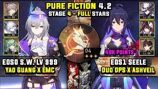 E0 Silver Wolf LV 999 Carry & E0 Seele Carry W/ Ashveil (3 Star) Pure Fiction 4 Honkai Star Rail 4.2