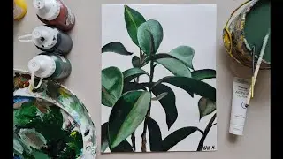 Minimalist Plant Painting Tutorial Using Acrylics / Beginner-Friendly