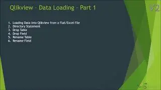 Loading Data into Qlikview | Rename,Drop Fields & Tables in Qlikview | Directory  Key Word # Part 1