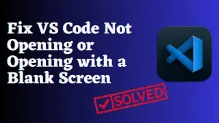 How to Fix VS CODE Not Opening or Opening with Blank Screen Issue ?
