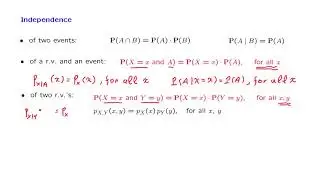 L07.4 Independence of Random Variables