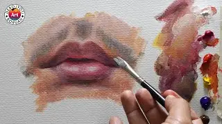 You Need Only One Brush | Realistic Lip Painting Tutorial with Acrylic 👄 by Debojyoti Boruah
