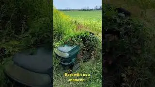 Nature Break At Abandoned Trailer. overgrown Craftsman Mower 