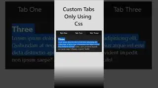 Custom tabs using HTML and CSS 