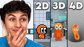 I created the SAME game from 0D to 4D (it's so cool)