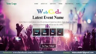 Event Management Single Page website Template made with HTML and CSS