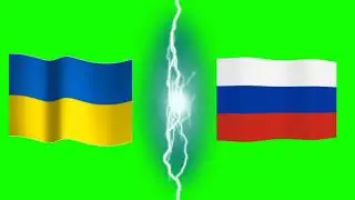 Ukraine vs Russia Flags green screen video - copyright free Russia Ukraine green screen free footage