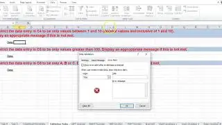 20.  Data Validation (Validation rules)