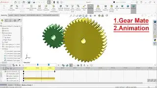 Spur Gear Assembly in SolidWorks-Gear Mate (Animation)