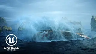 Unreal Engine 5 - UE5 Realistic Ocean X Houdini Flip Sim 2024 