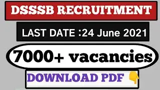 DSSSB RECRUITMENT 2021 HEAD CLERK PATWARI TGT