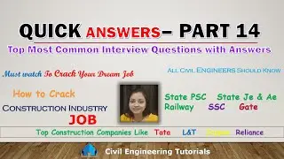 Top Quick Interview Questions | MCQ PART 14 | Civil Engineering | Construction Industry InterviewQnA