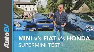 MINI v's Fiat 500 v's Honda e - Electric superminis go head-to-head