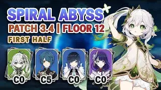 Nahida Hyperbloom | Genshin Impact 3.4 Spiral Abyss Floor 12 First Half