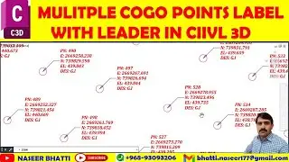 Multiple Cogo Points label style with Leader in civil 3d | Cogo Points label style in civil 3d