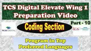 Coding question for TCS digital assessment 2021 l Part -10 | TCS DCA | IT India l