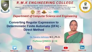 Converting Regular Expression to DFA - Direct Method by Dr.Sandra Johnson || RMKEC || CSE